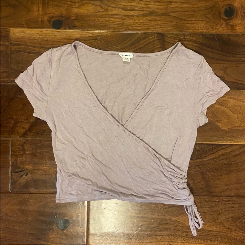 GARAGE SHORT SLEEVE CROP TOP MAUVE SIZE M